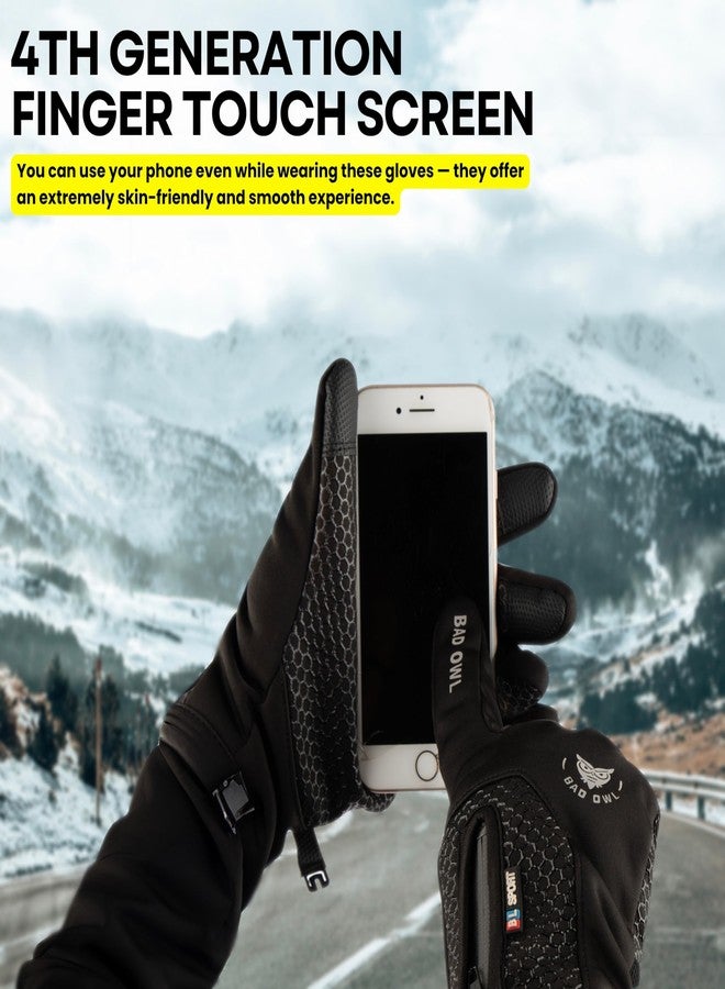 BADOWL Storm Safe Winter Gloves for Men & Women with Superior Grip | Thermal Insulation | Lightweight Build | Snow & Water Resistance | Cold Weather Riding Gloves - Image 5