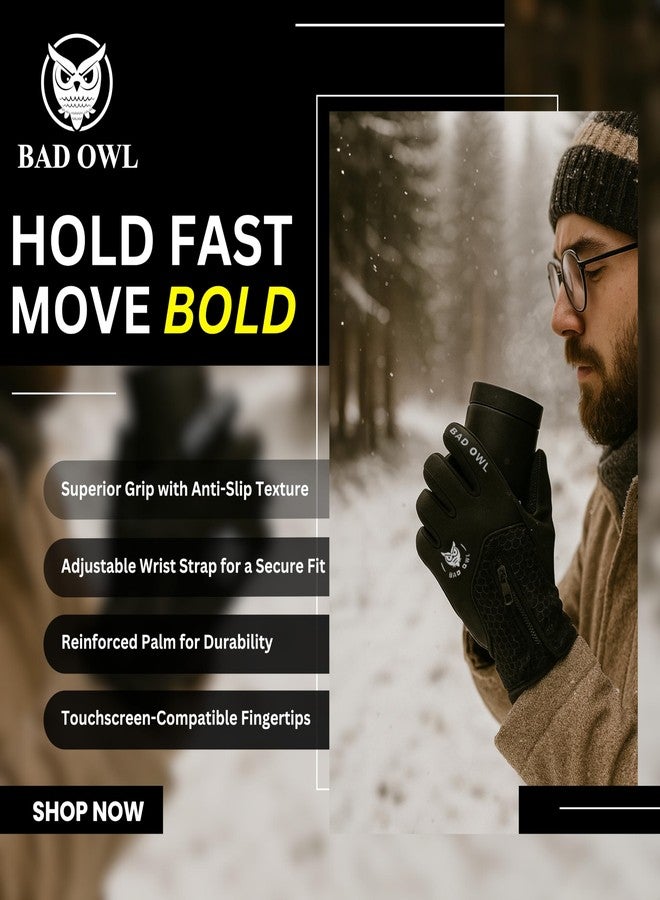 BADOWL Storm Safe Winter Gloves for Men & Women with Superior Grip | Thermal Insulation | Lightweight Build | Snow & Water Resistance | Cold Weather Riding Gloves - Image 2