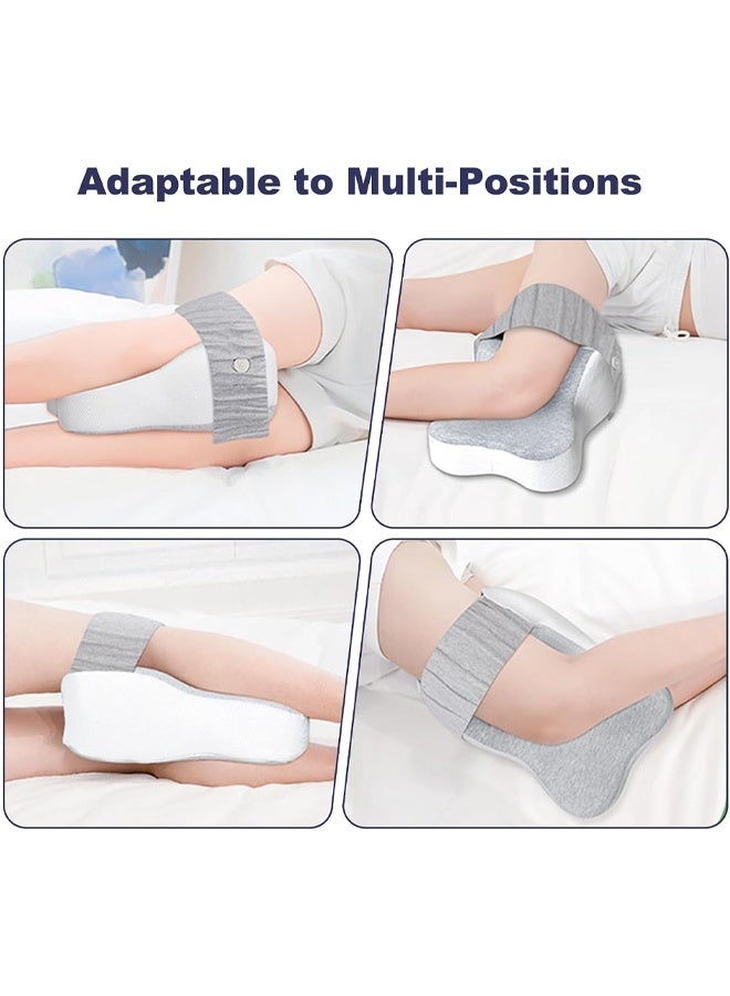 DUNISO Knee Pillow，Memory Foam Leg Positioning Pillow, Leg Support Pillow,with Adjustable Elastic Belt, Suitable for Side Sleepe，Promote Sleeping,25*35*13.5cm - Image 3