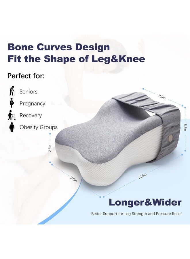 DUNISO Knee Pillow，Memory Foam Leg Positioning Pillow, Leg Support Pillow,with Adjustable Elastic Belt, Suitable for Side Sleepe，Promote Sleeping,25*35*13.5cm - Image 5