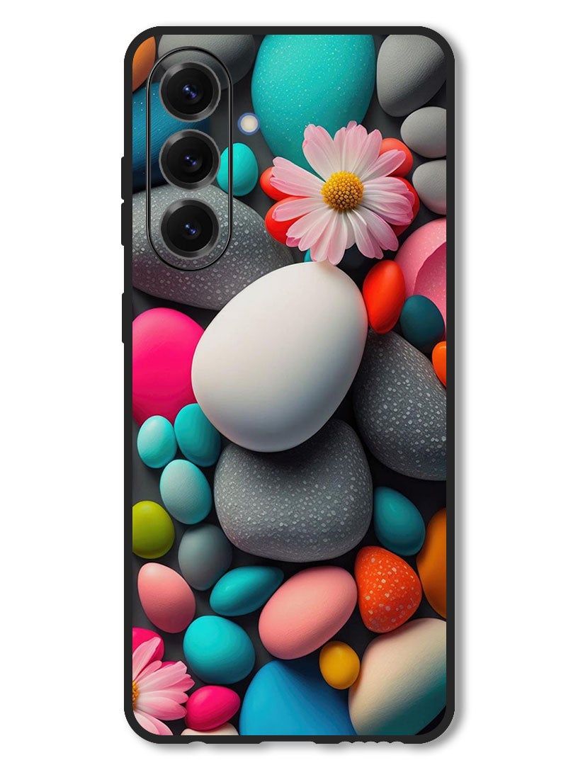 Theodor Case Compatible with Samsung Galaxy M56 6.74 Inch Protection Shockproof Bumper Cover Colourful Stones - Image 1