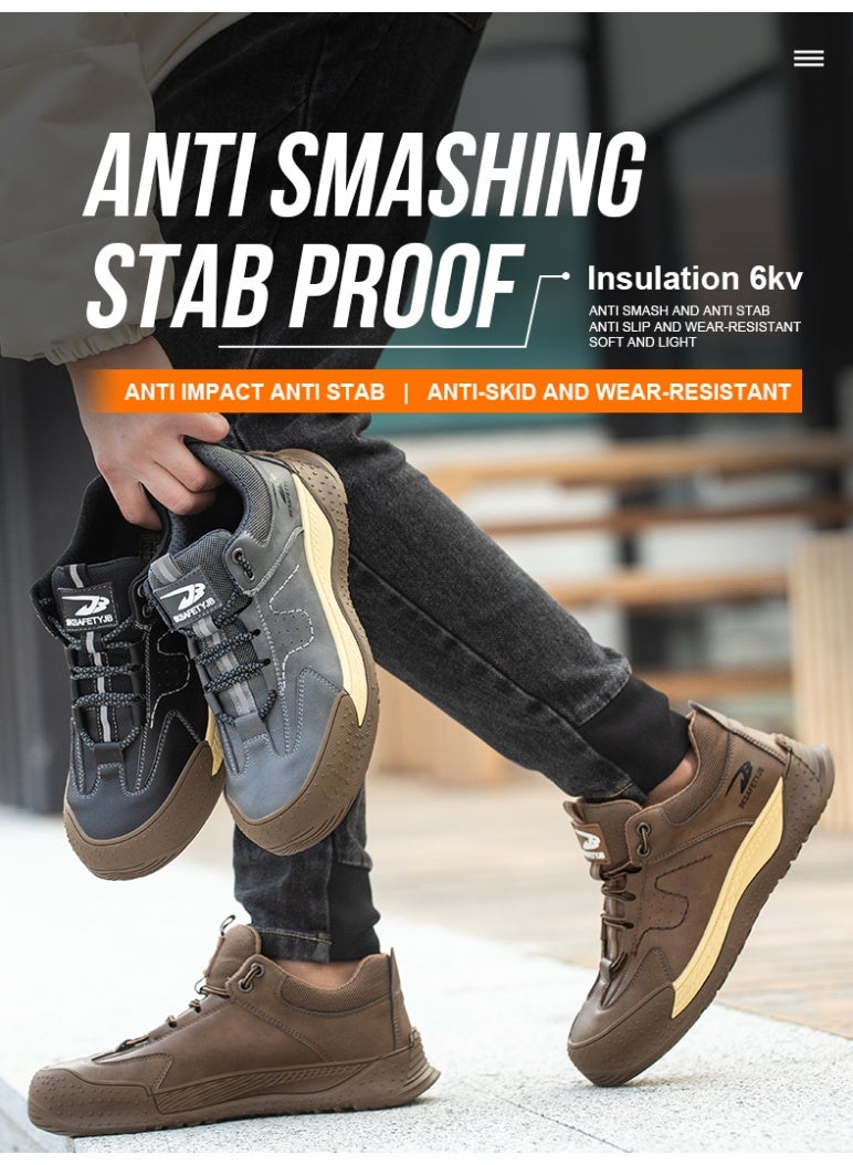 Steel Toe Shoes for Men Lightweight Safety Shoes Comfortable Puncture Proof Slip On Indestructible Work Shoes and Fashion Sneakers. - Image 2