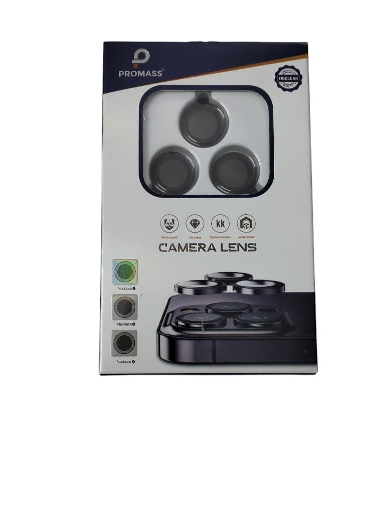 بروماس واقي عدسة الكاميرا الزجاجي لهاتف آيفون 16 برو ماكس، أسود