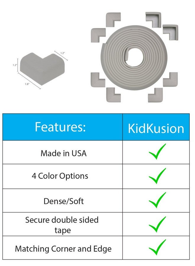 Kidkusion Table Cushion | Made in USA | 20 Feet + 8 Corners | Taupe | Baby Proof Furniture Edge and Corner Guards - Image 5