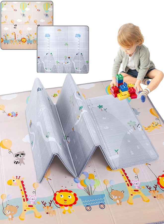 Baby Play Mat, 180x200*1.5CM Extra Large Folding Baby Crawling Mat, Waterproof Reversible Playmat Foam Non Toxic Anti-Slip Portable Kids Play Mat for Infant, Toddler - Image 1
