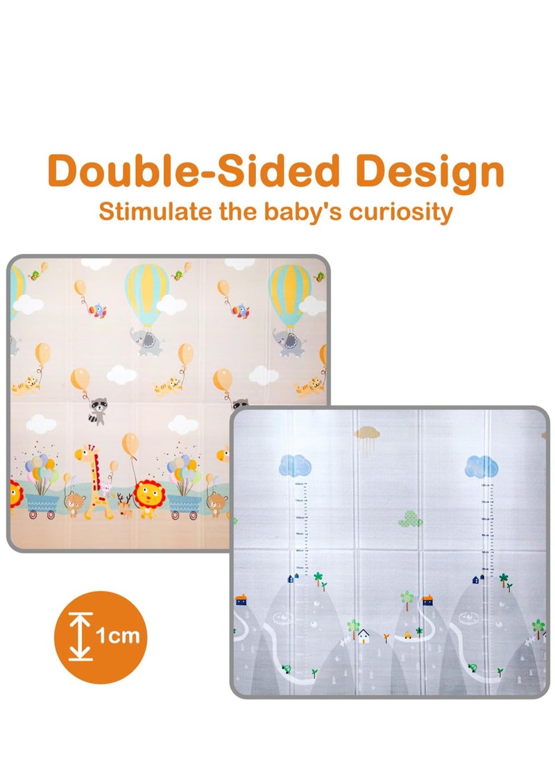 Baby Play Mat, 180x200*1.5CM Extra Large Folding Baby Crawling Mat, Waterproof Reversible Playmat Foam Non Toxic Anti-Slip Portable Kids Play Mat for Infant, Toddler - Image 3