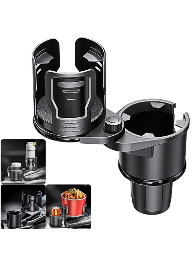 Bukela 2 in 1 Multifunctional Car Cup Holder Extender, 360° Rotating, Fits Large Water & Beverage Cups - Image 1