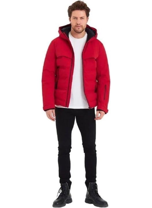 Jack Jones Jcotarwin Puffer Coldproof Men's Jacket Coat Red 12225287 V1  - Image 3