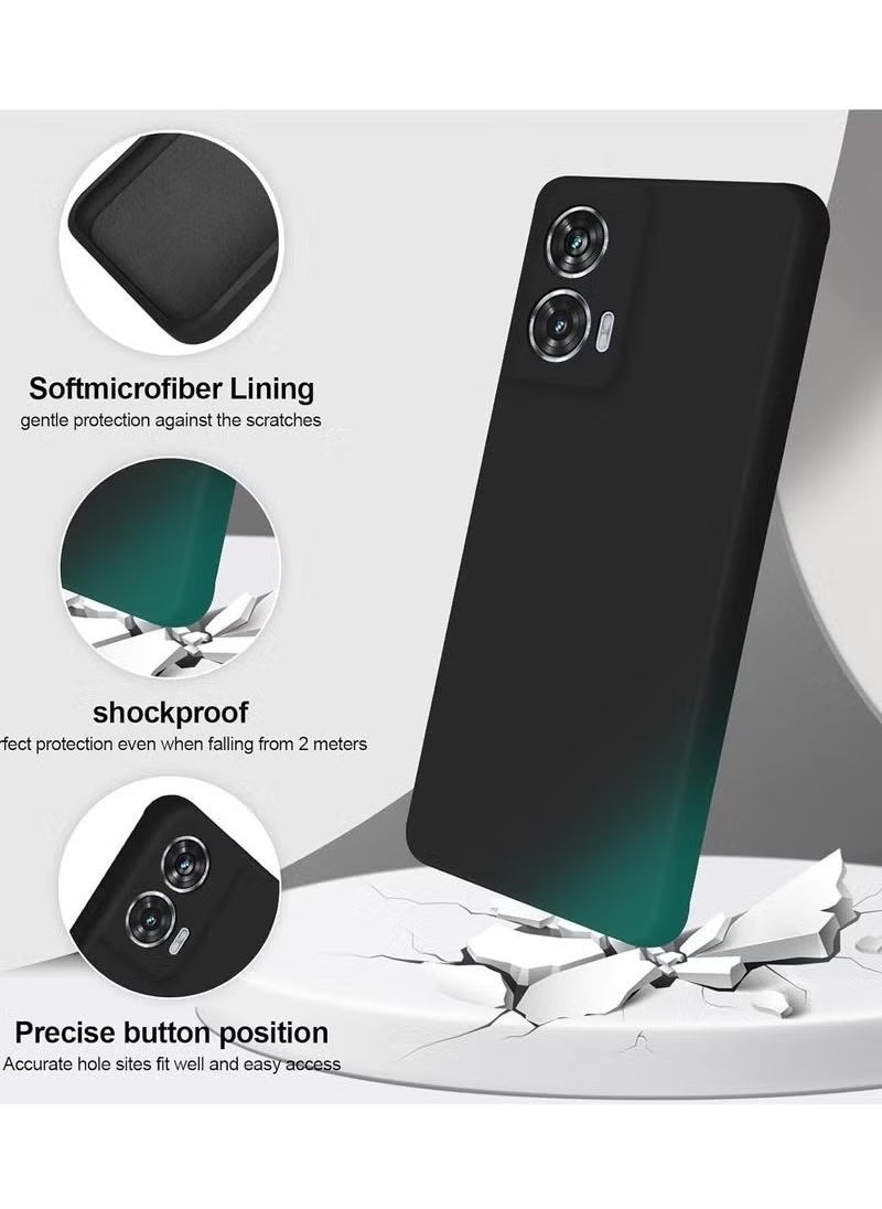 Gravity Motorola Edge 50 Fusion Silicone Case, Silky Full Body Shockproof Protective Cover, 360° Camera Protection, Microfiber Lining, Black Case for Motorola Edge 50 Fusion - Image 2