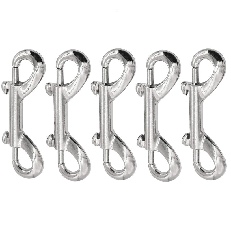 Dgol 5 Pcs Silver Strong Double Ended Bolt Snaps Hook Zinc Alloy Fastener Clips 3-1/2 Inch Long - Image 3