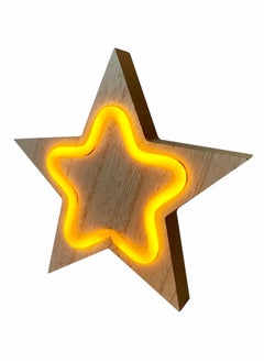 Salla Wooden Festive Season Star Neon Light 20X20cm  - Image 2