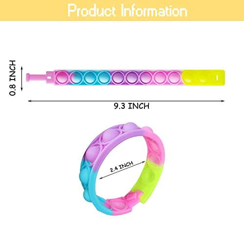IERKEIE 16 Pcs Pop Bubble Bracelet Fidget Toys Pop Wristband Fidget Bulk Toy for Party Favors Halloween Christmas Valentine Gifts Students Gifts Easter Egg Basket Stuffer Classroom Prizes Goodie Bag for Kids - Image 5