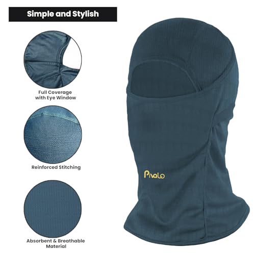 Pivalo Arm Sleeves & Balaclava Set Washable Full Face Mask Combo with UV Dust Protection Hand Cover for Men Women Bike Riding Cycling Outdoor Sports (Pack of 2, Teal) - Image 3