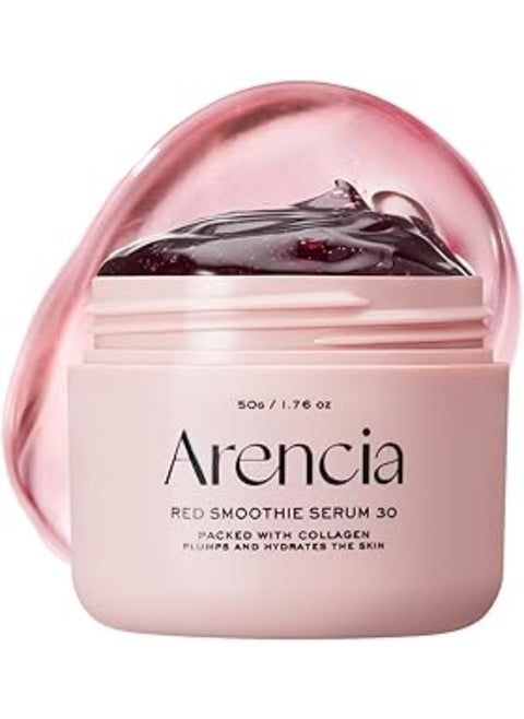 Arencia Overnight Red Smoothie Face Mask Serum, Glowing & Soothing with 30% red collagen, Niacinamide, Peptide, Vitamin E