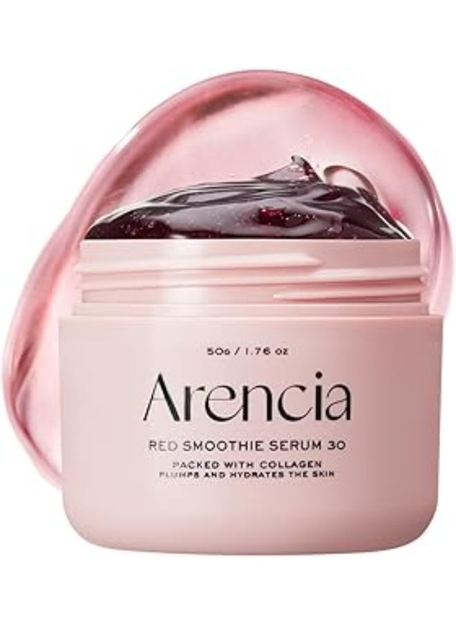 Arencia Overnight Red Smoothie Face Mask Serum, Glowing & Soothing with 30% red collagen, Niacinamide, Peptide, Vitamin E