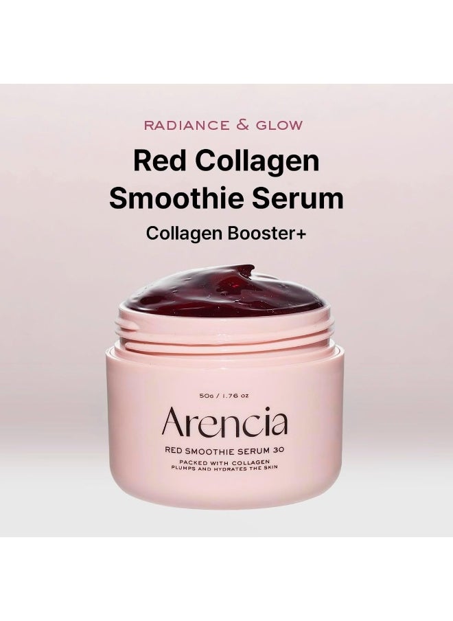 Arencia Overnight Red Smoothie Face Mask Serum, Glowing & Soothing with 30% red collagen, Niacinamide, Peptide, Vitamin E