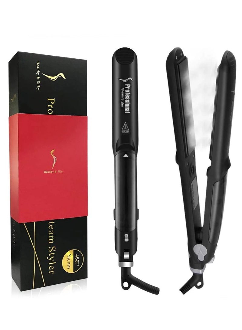 DubaiGallery Professional Hair steam Straightener pro Ceramic Flat Iron Vapor Oil Steampod Straightening curling iron for women steamer iron - Image 4