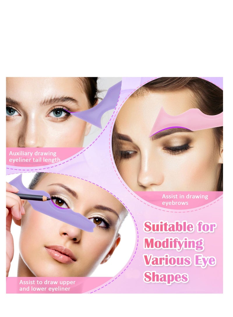 Excefore 5 in 1 Eyeliner Stencils for Eyes, 2 Pcs Multifunctional Winged Eyeliner tool, Reusable Applicator Guide Makeup Tool, for Beginners Winged Eyeliner, Defined Eyebrow, Face Contour and Lip Line - Image 3