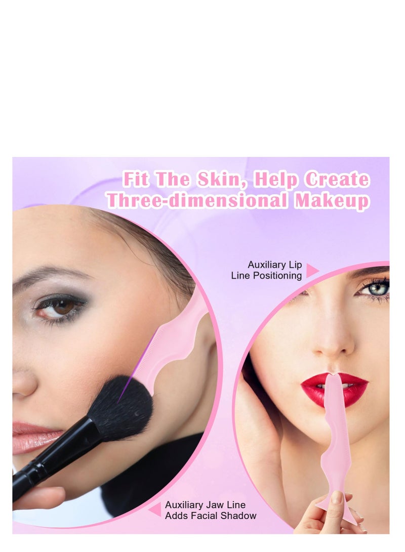 Excefore 5 in 1 Eyeliner Stencils for Eyes, 2 Pcs Multifunctional Winged Eyeliner tool, Reusable Applicator Guide Makeup Tool, for Beginners Winged Eyeliner, Defined Eyebrow, Face Contour and Lip Line - Image 4