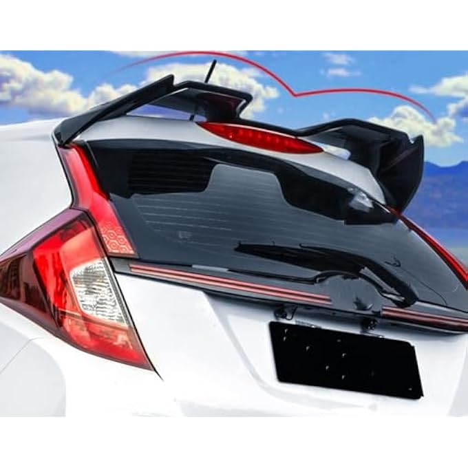 AUSMILA Car Trunk Rear Wing Spoiler Lip For Honda Fit Jazz GK5 Hatchback 2014-2019 - Image 3