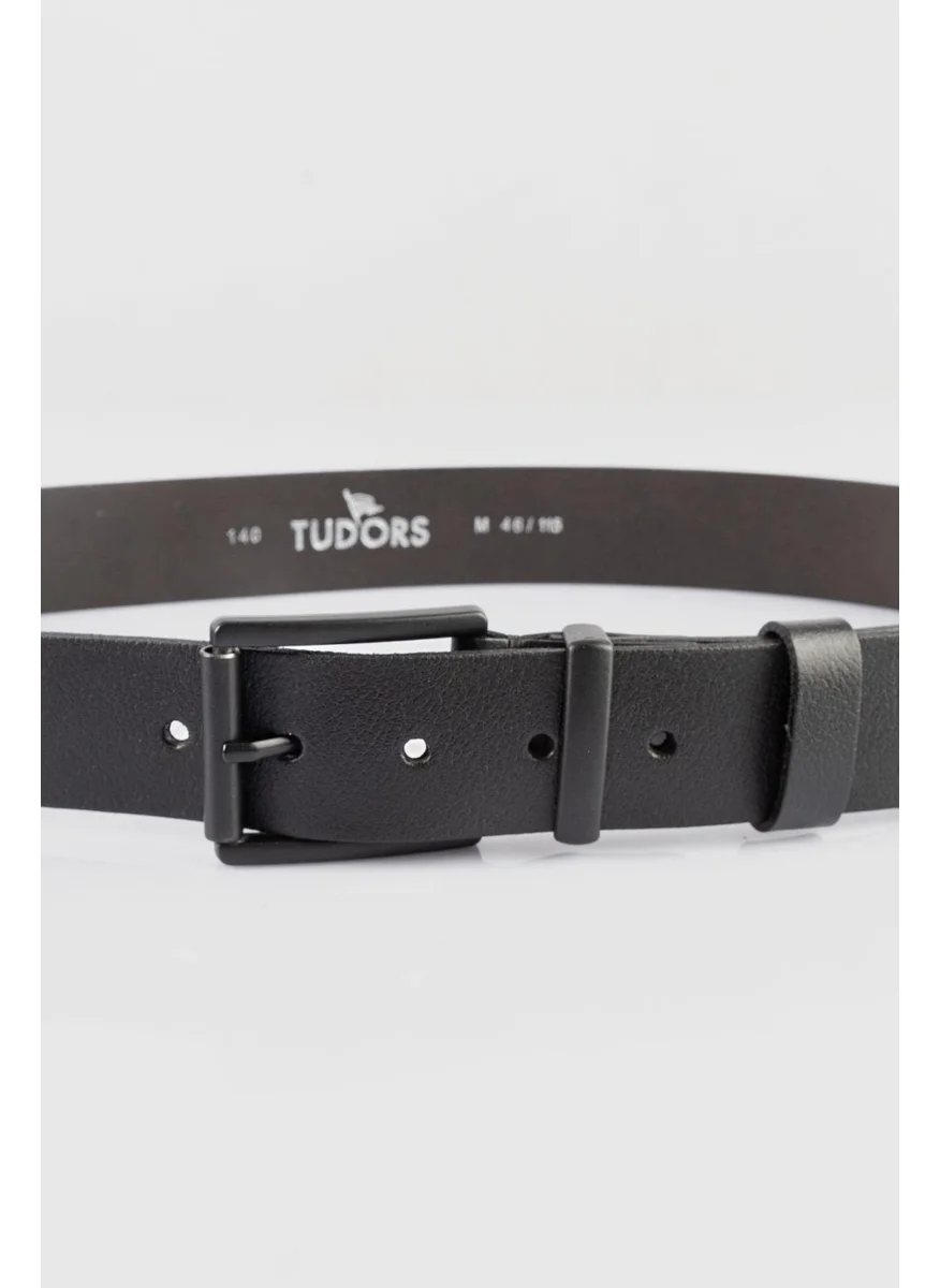 Tudors Tudors Men's Leather 4 cm Sport Black Belt