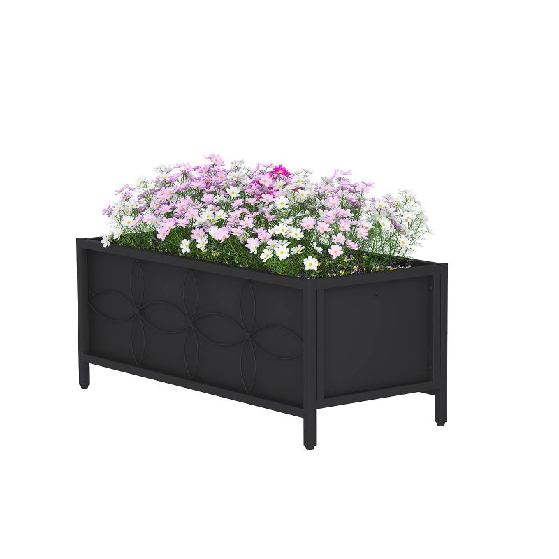 Zhongma Sturdy Raised Garden Bed with Inner Fabric Liners for Vegetables Flower, Planter Box for Backyard Patio Balcony. Inner Size: 33.85x14.17x11 inch - Image 1