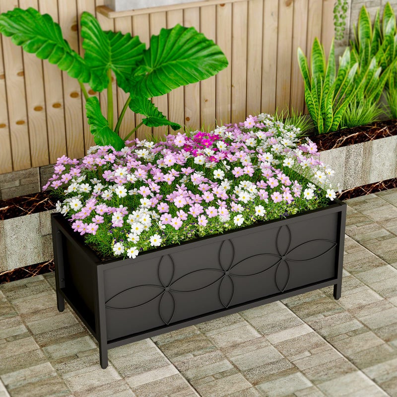 Zhongma Sturdy Raised Garden Bed with Inner Fabric Liners for Vegetables Flower, Planter Box for Backyard Patio Balcony. Inner Size: 33.85x14.17x11 inch - Image 3