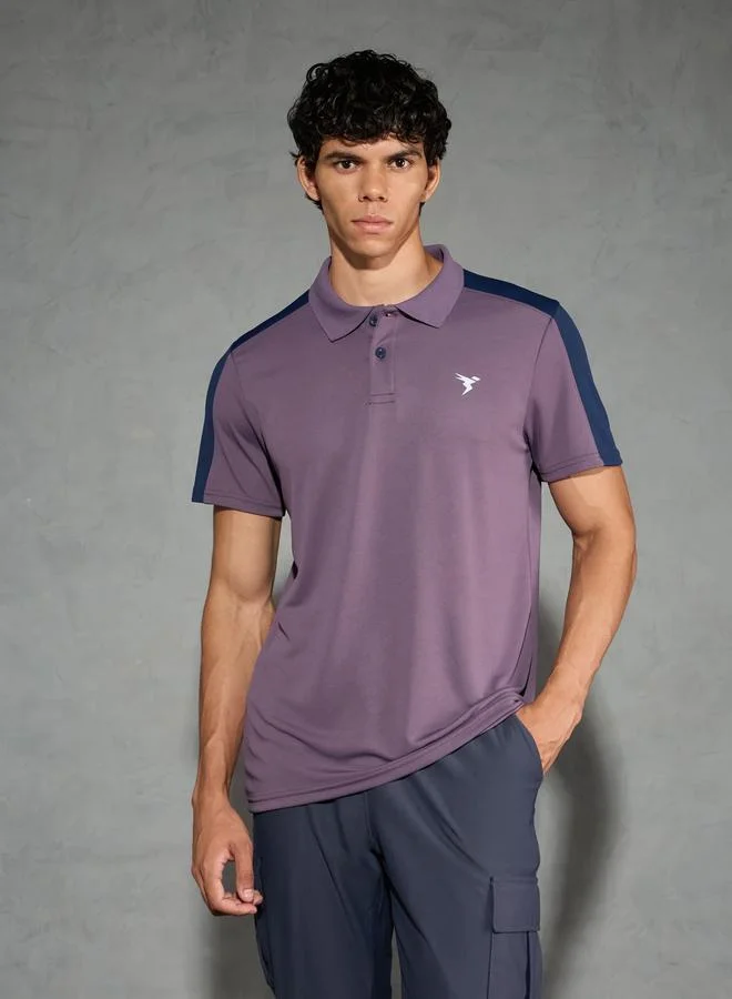 تكنوسبورت Technosport Men Color Block Relaxed Fit Polo