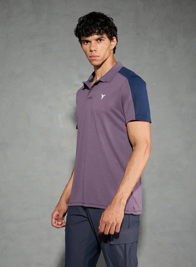 تكنوسبورت Technosport Men Color Block Relaxed Fit Polo