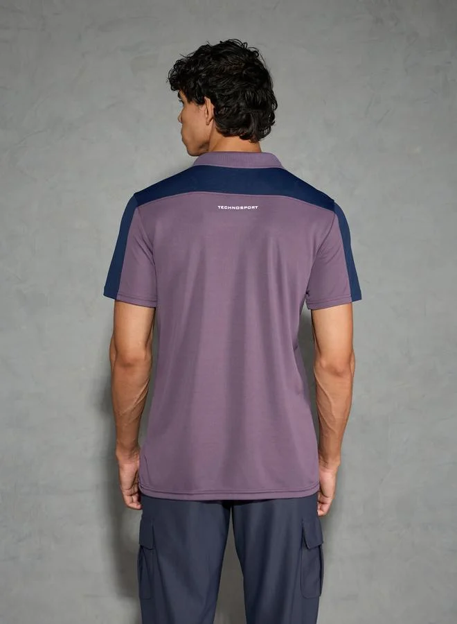 تكنوسبورت Technosport Men Color Block Relaxed Fit Polo