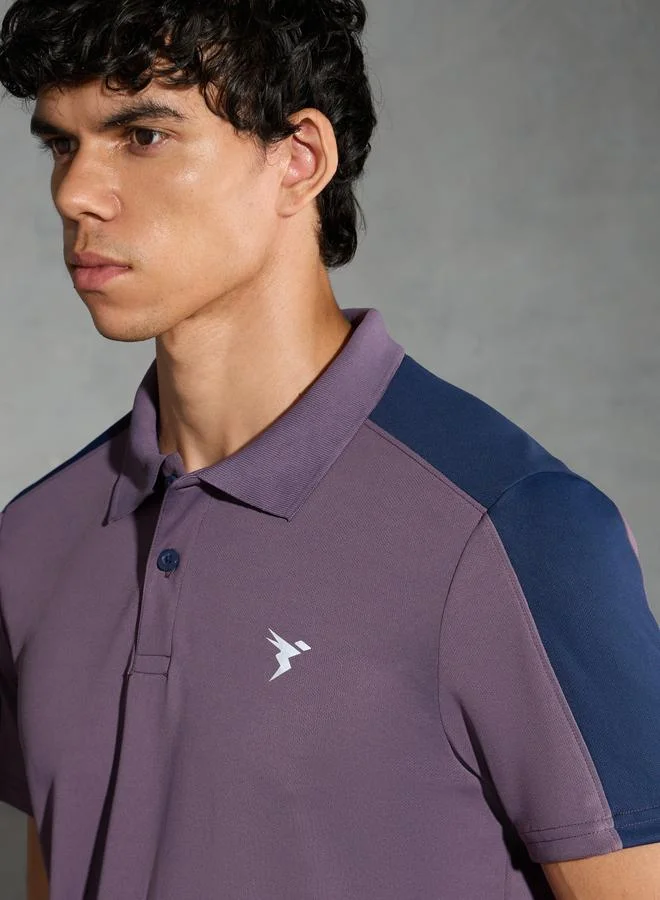 تكنوسبورت Technosport Men Color Block Relaxed Fit Polo