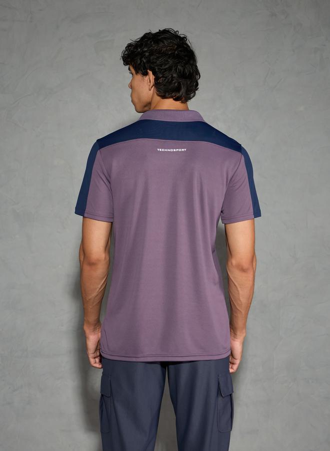 Technosport Men Color Block Relaxed Fit Polo - Image 4