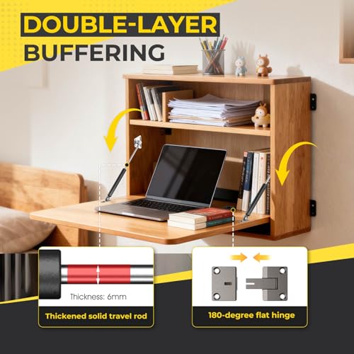 Eegoowa Drop Down Gas Strutswith 90 Degree Page Turning axisGas Spring Hingefor Cabinet and Desk Downward Flap Slowly DownOnly Open Down The Door 4 Black - Image 3