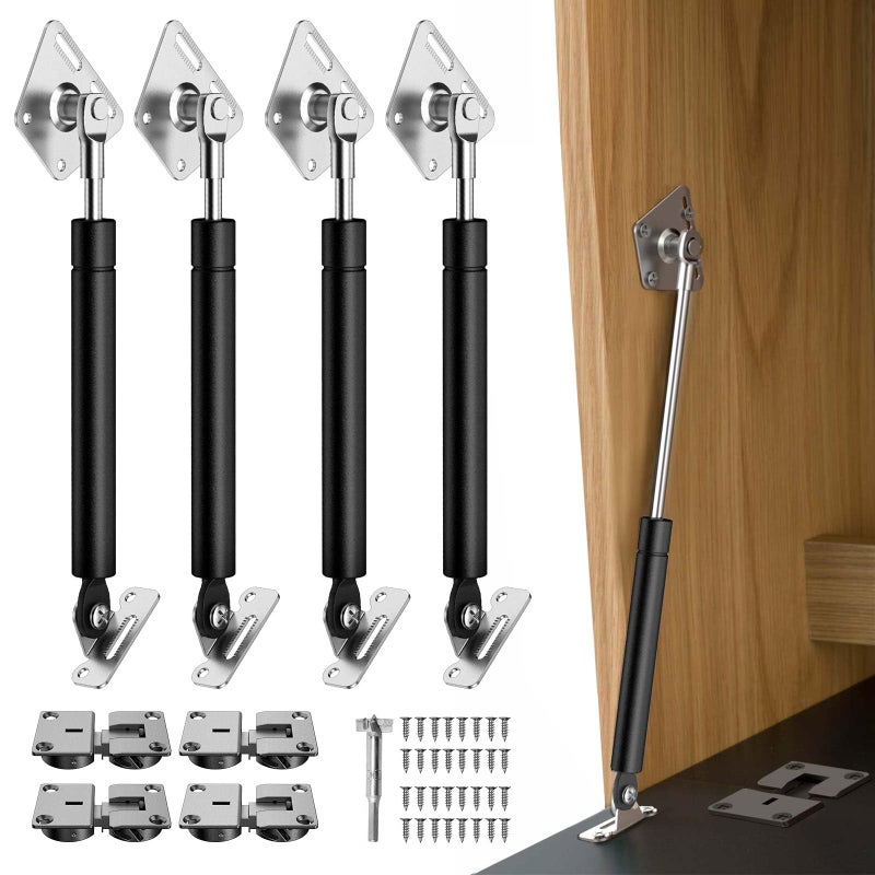 Eegoowa Drop Down Gas Strutswith 90 Degree Page Turning axisGas Spring Hingefor Cabinet and Desk Downward Flap Slowly DownOnly Open Down The Door 4 Black - Image 2