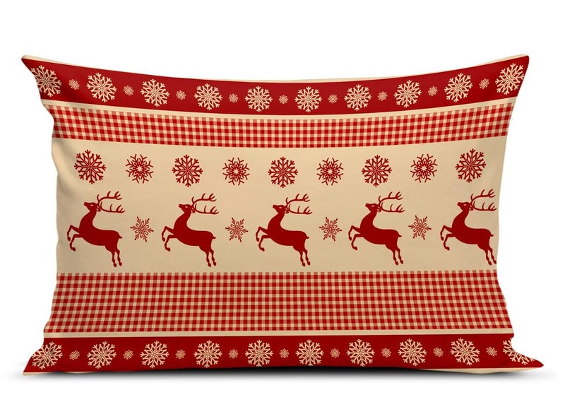 BMRGIFTS Jute Fabric Designer Decorative Printed Merry Christmas Theme Pillow Cover Xmas Decorations for Sofa Living Bed Room Set of 2, 12x18 inch Multi (CHMPC51) - Image 3