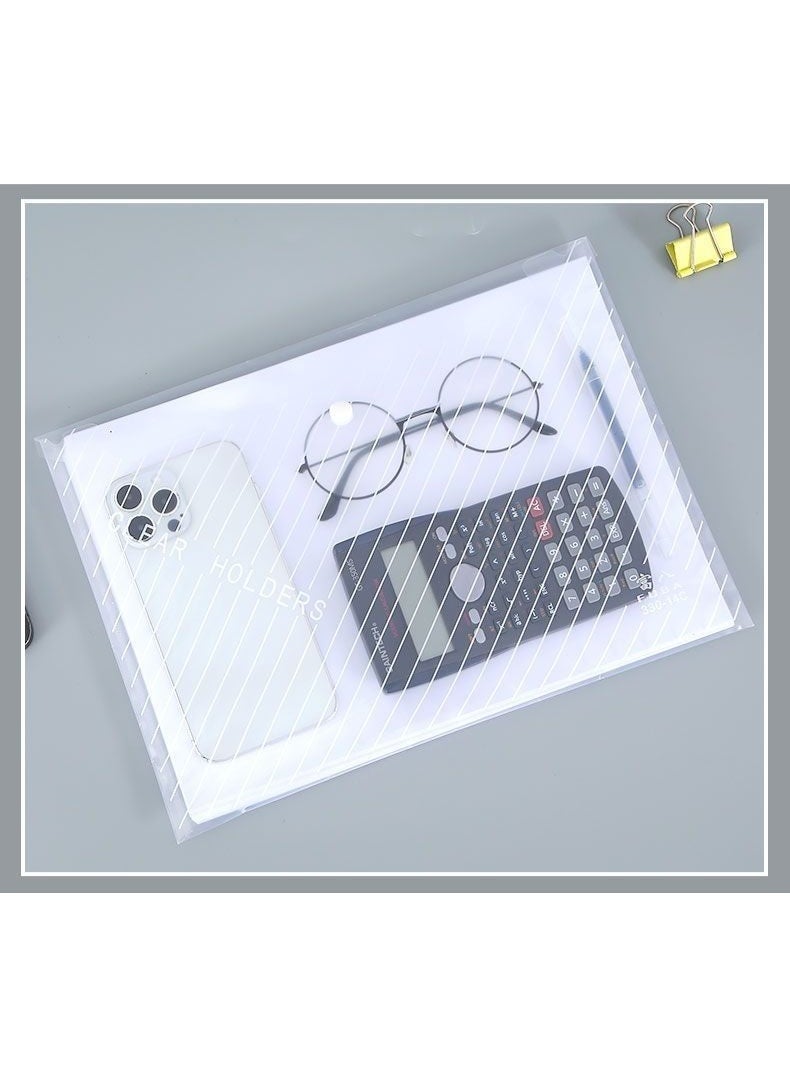 Thick A4 Clear Snap Button File Bag Exam Paper Organizer Document Folder - Image 5
