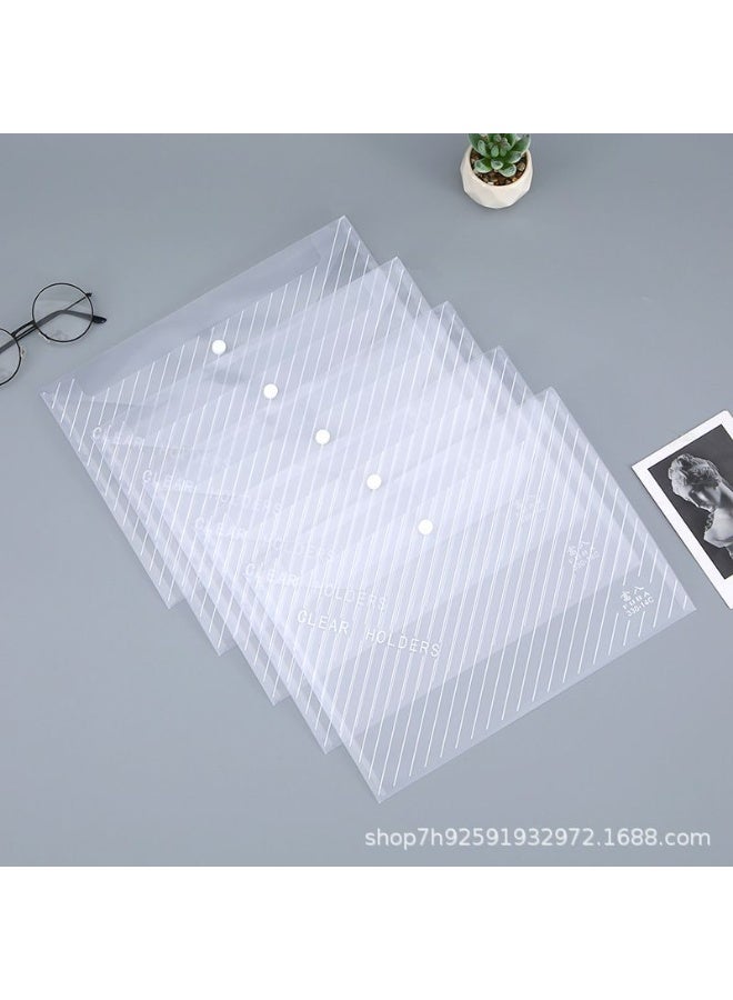 Thick A4 Clear Snap Button File Bag Exam Paper Organizer Document Folder - Image 4
