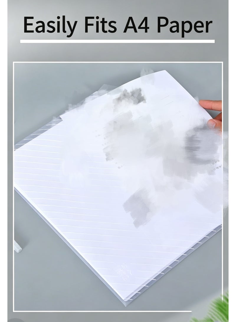 Thick A4 Clear Snap Button File Bag Exam Paper Organizer Document Folder - Image 2