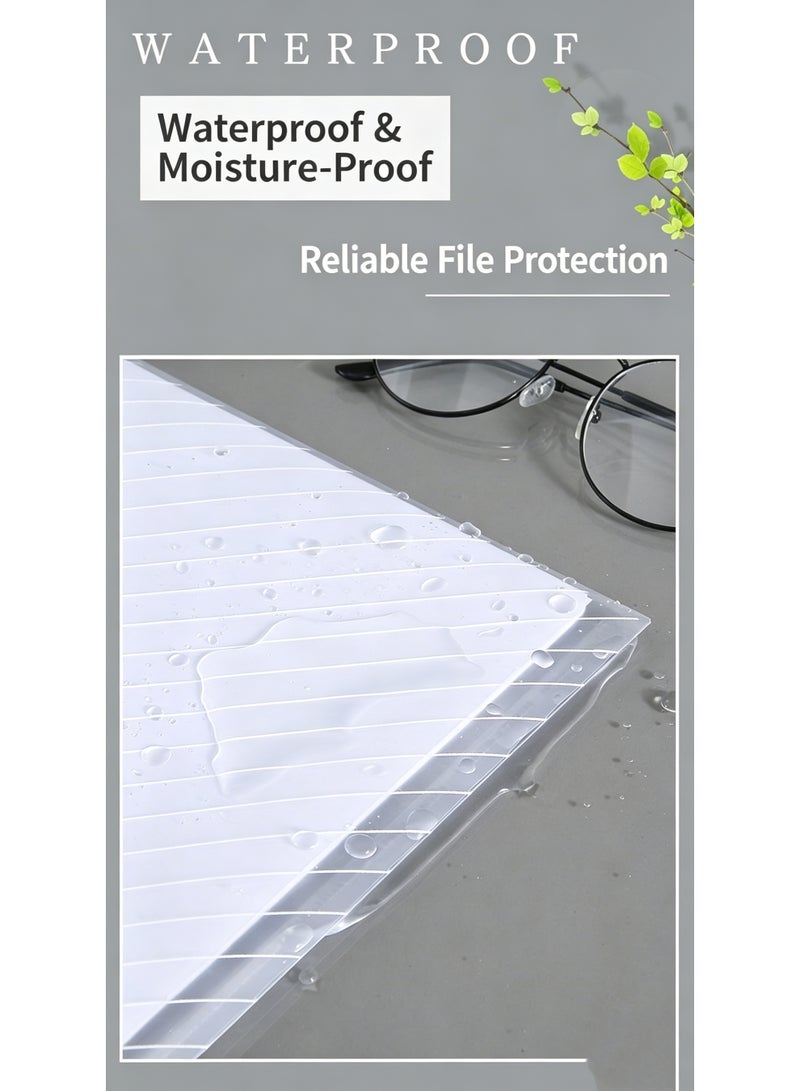 Thick A4 Clear Snap Button File Bag Exam Paper Organizer Document Folder - Image 3