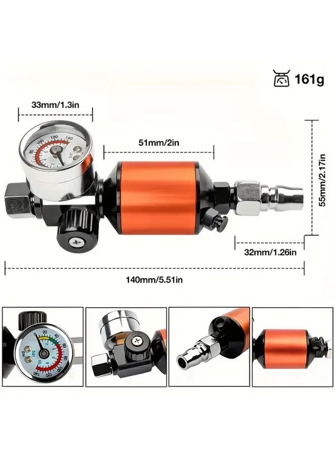 Orange Heavy Duty Air Regulator Water Oil Separator For Pneumatic Tools - Image 3