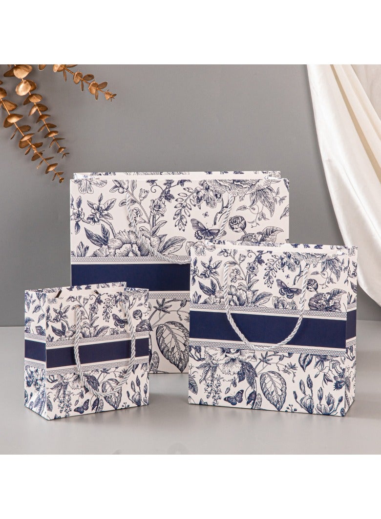 PEI  AN Premium Vintage Floral Gift Bags – Elegant  Paper Bags with Handles, Fashionable Party Favor Pouches for Gifts & Special Occasions(6 Pieces)  - Image 2