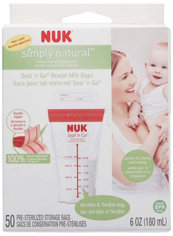 NUK Simply Natural Seal N' Go Breast Milk Bags 50Ct - Image 3