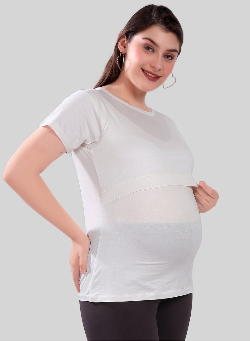 TUMMY TUMMY Maternity & Nursing Double Layered Pull-On Top Pack of 2pc  - Image 2