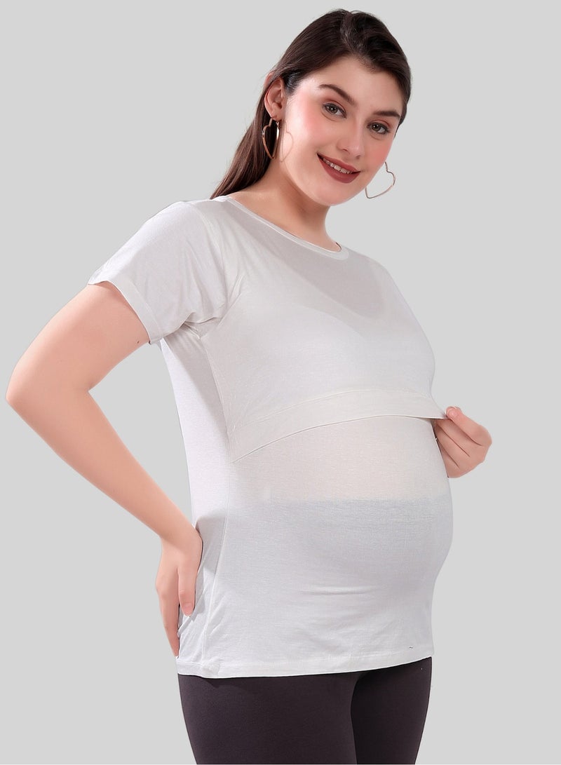 TUMMY Maternity & Nursing Double Layered Pull-On Top Pack of 2pc - Image 2