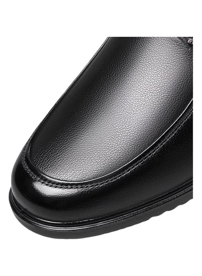 YEARCON Men'S Leather Shoes, Simple Slip-On Comfortable Cowhide Shoes For Middle-Aged And Elderly Fathers, 97689W, Black, Size 40 - Image 3