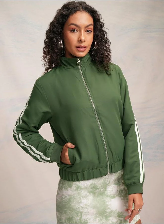 Tokyo Talkies Tokyo Talkies Full Zip Cropped Jacket