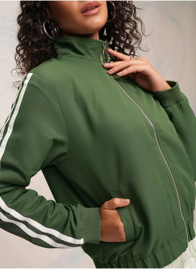 Tokyo Talkies Tokyo Talkies Full Zip Cropped Jacket