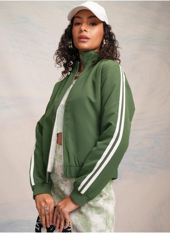 Tokyo Talkies Full Zip Cropped Jacket - Image 4