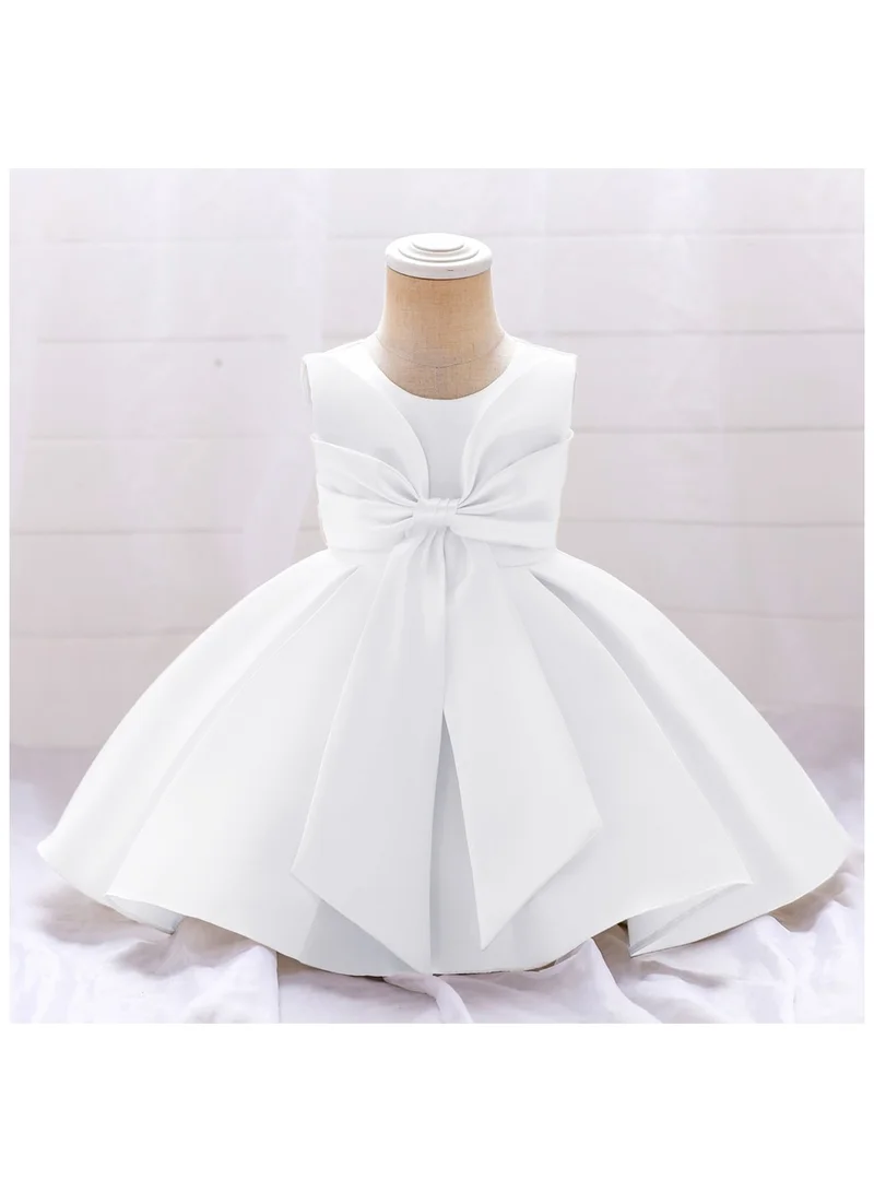 دىدانيالا Fluffy Party Dress with the Bowl in front for Girls White Colour