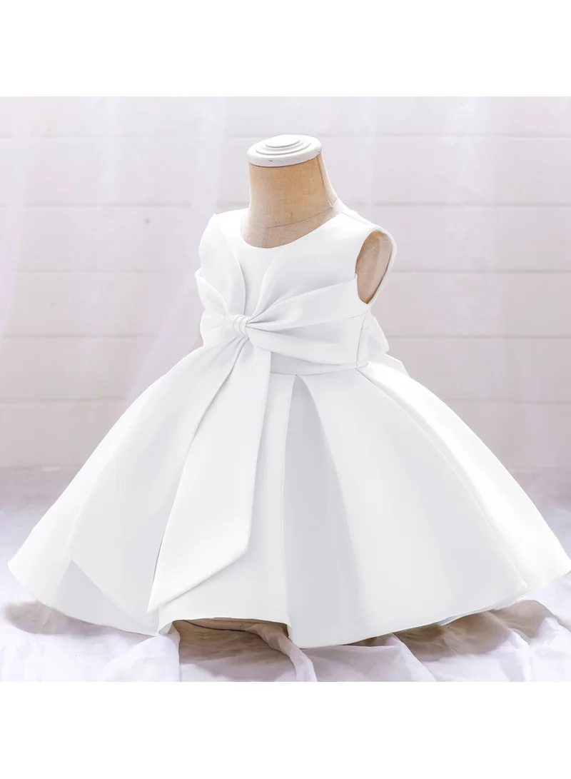 دىدانيالا Fluffy Party Dress with the Bowl in front for Girls White Colour